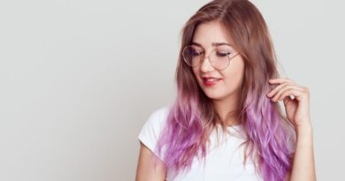 Beautiful Purple Highlights for Dark Hair
